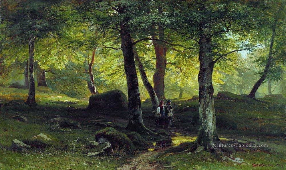 dans le bosquet 1865 paysage classique Ivan Ivanovich Peintures à l'huile